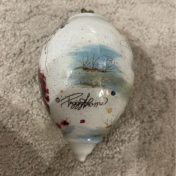 Peggy Abrams Santa With Frosty Ornament 6” No Box, EUC - Picture 2 of 10